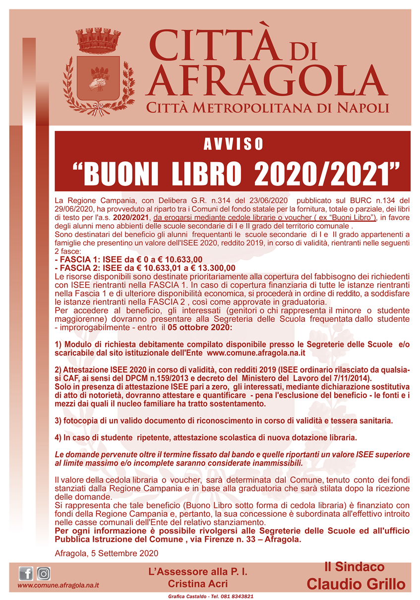 Buoni Libro 2020 2021 sett 2020