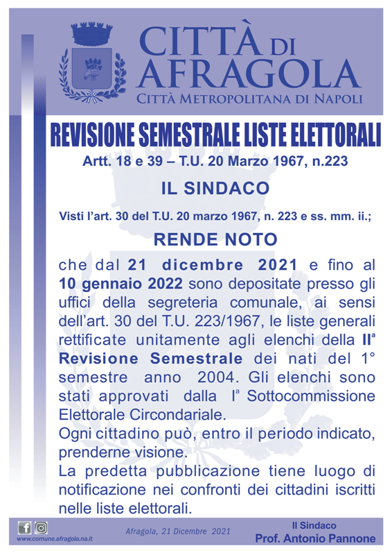 Revisione Semestrale Dicembre 2021 1