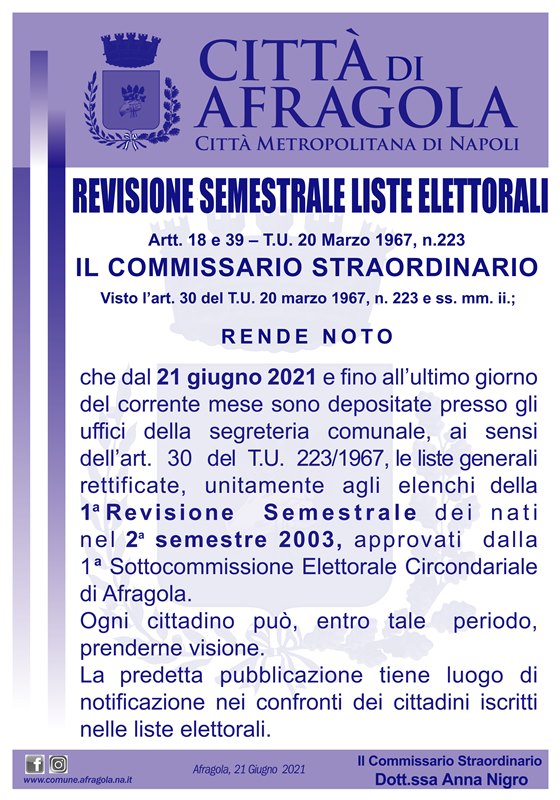 Revisione semestrale comune 01