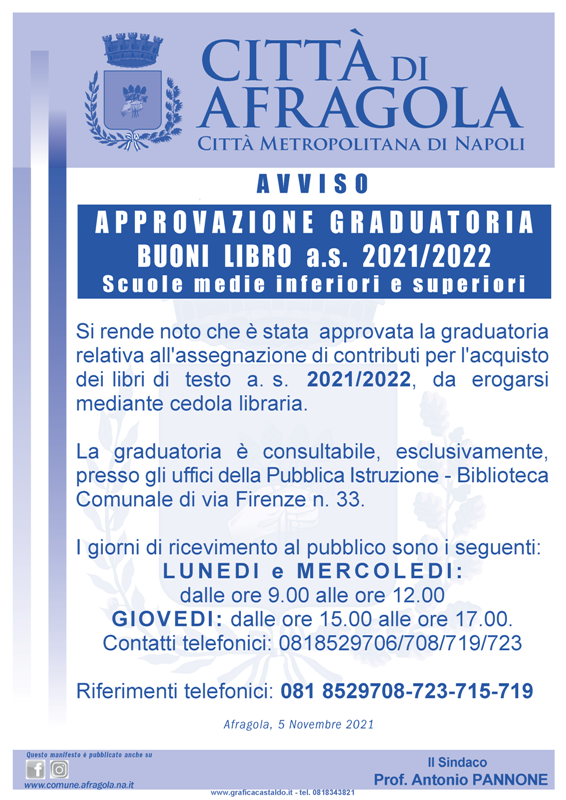 graduatoria Buoni libro 2021 2022 novembre 2021