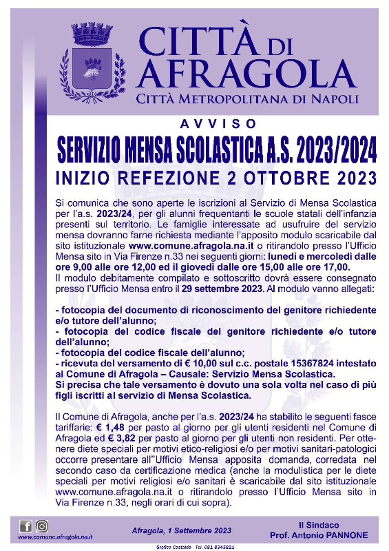 manifesto refezione scolastica 2023 24