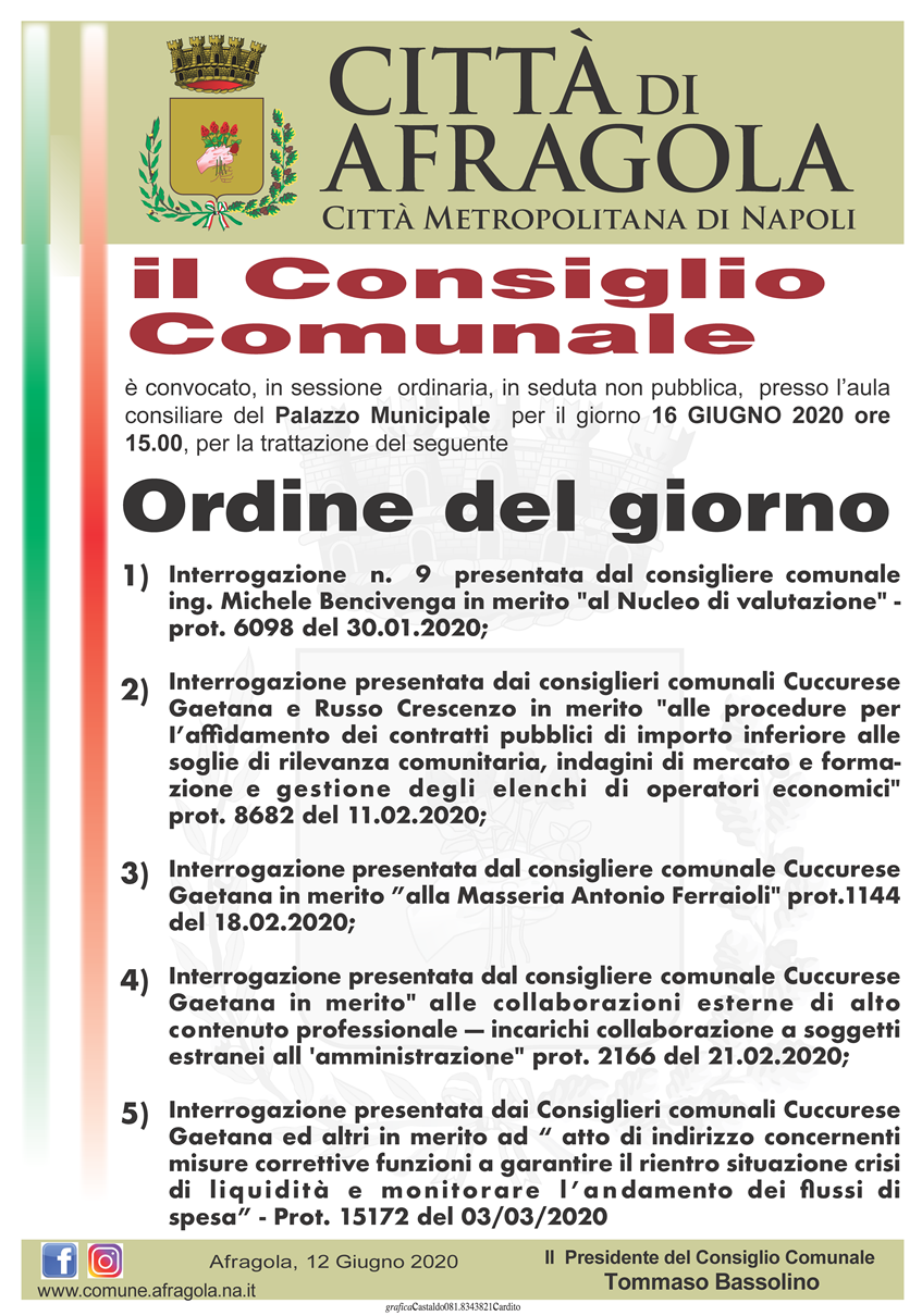 Consiglio Comunale del 16 giugno 2020