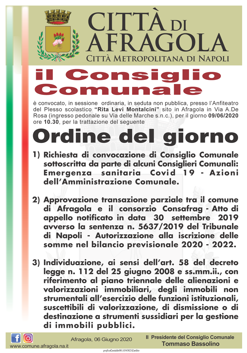 Consiglio Comunale del 9 giugno 2020