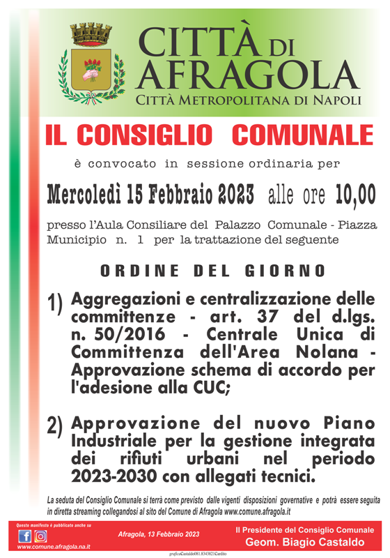 Maifesto consiglio comunale