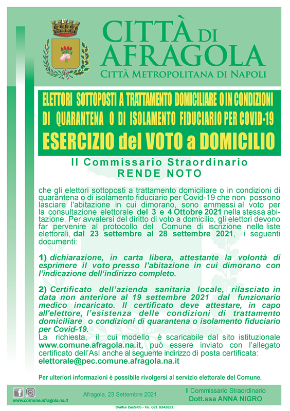 Voto domiciliare Covid