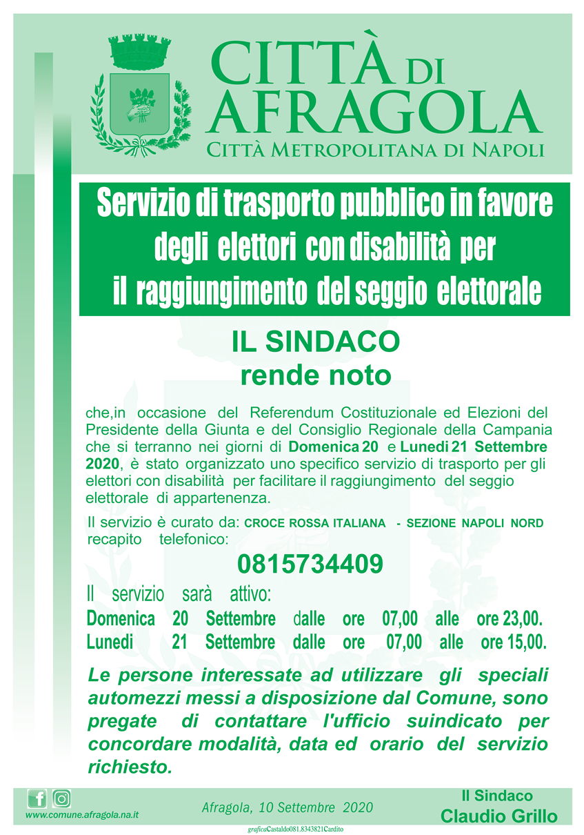 Servizio trasporto pubblico persone con disabilita sett 2020